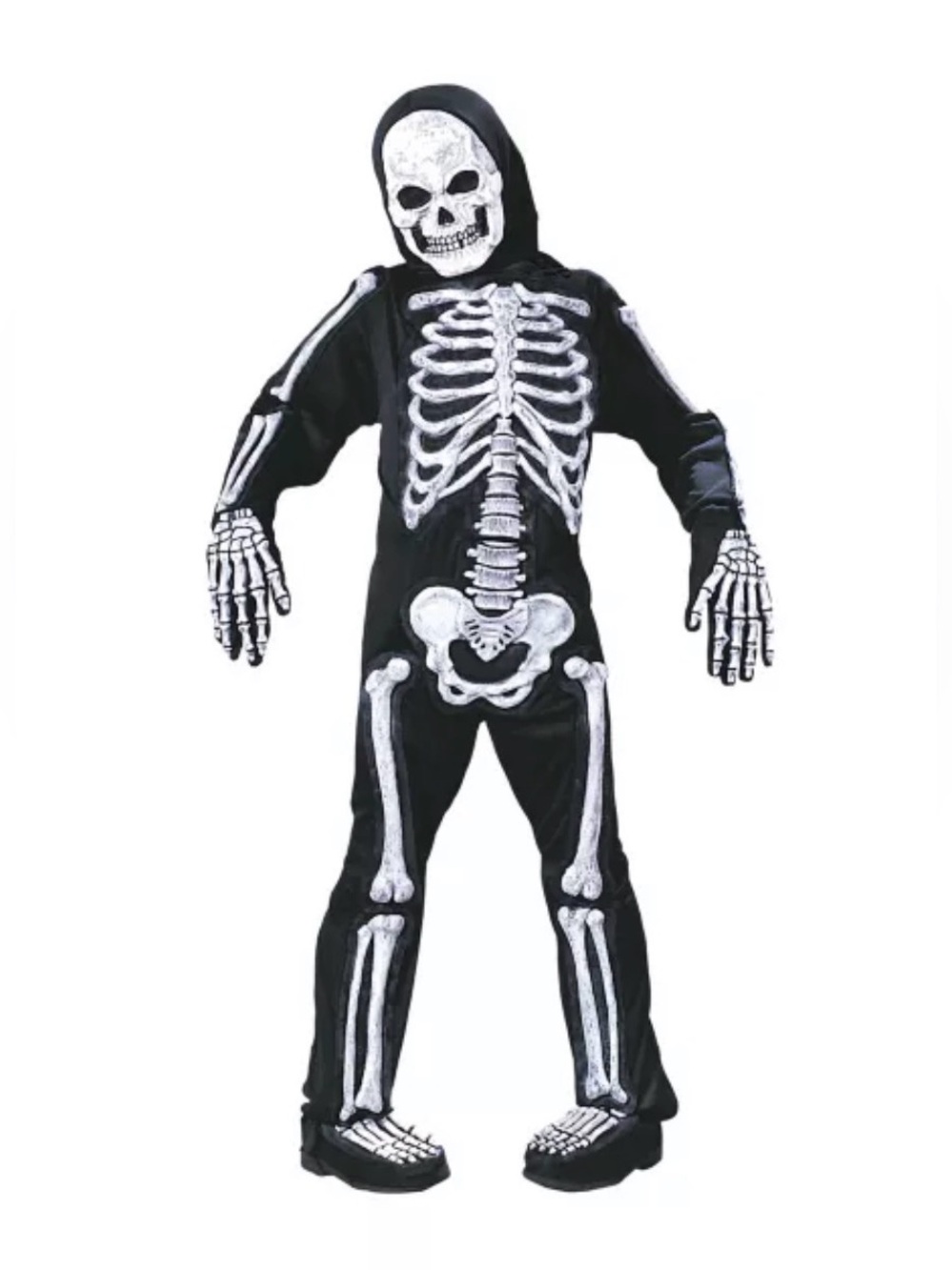 Spirit Glow in the Dark Skelebones one piece costume Kids MED 8-10